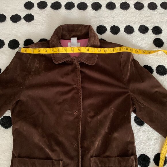 Anthropologie Sleeping On Snow Velvet Overcoat Chocolate Brown Boho Trench Coat - Picture 12 of 16